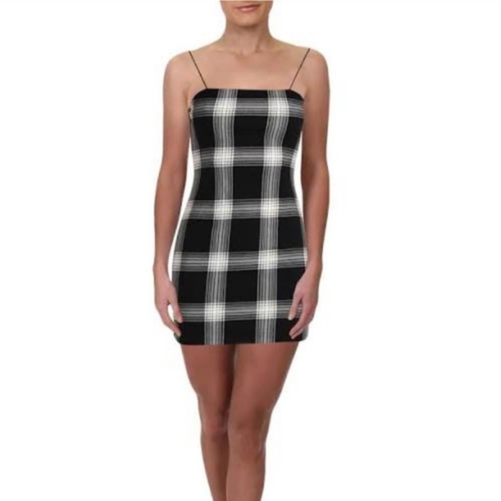Aqua Plaid Mini Dress